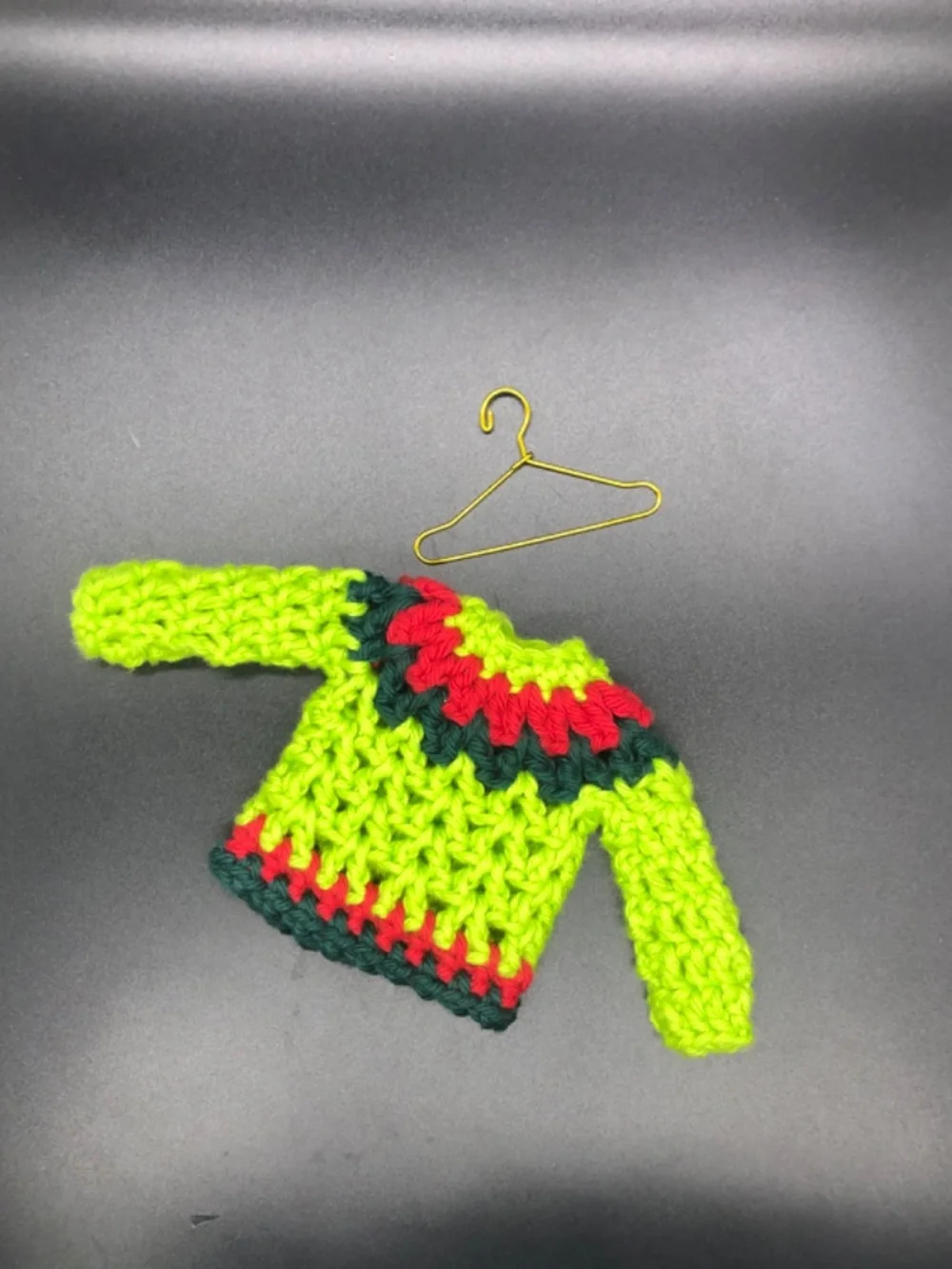 Mini Crochet Sweater Ornament, Gift Tag, Bag Accessory